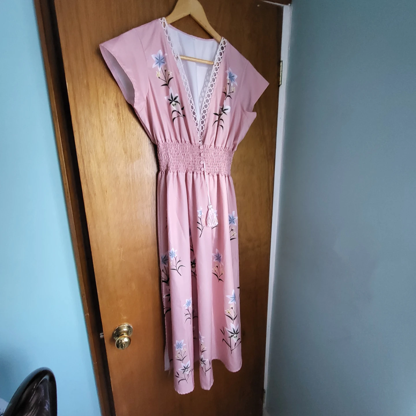 Pink Embroidered Maxi Dress