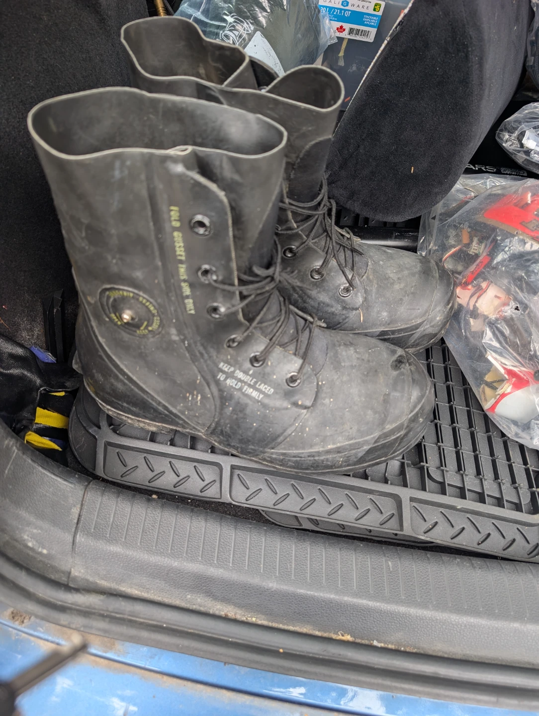 Vintage Bata Military Rubber Boots Size 10 XW - photo 5