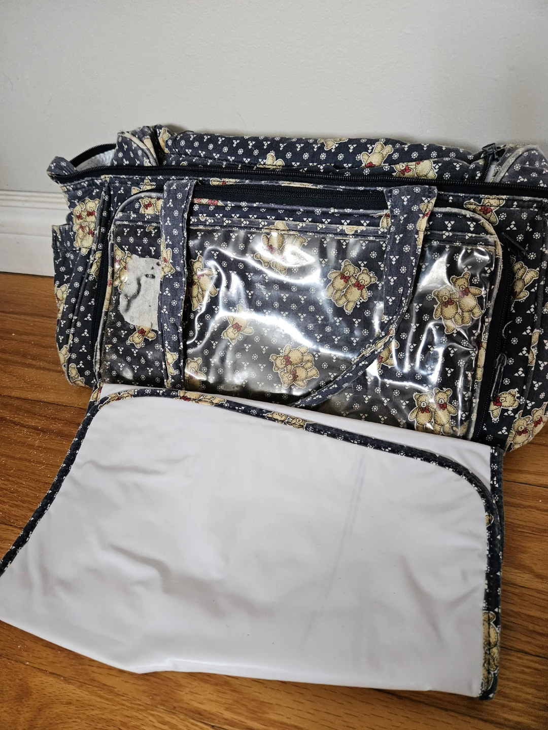 Teddy Bear Print Diaper Bag