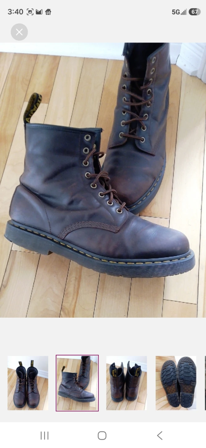 Dr. Martens Brown Leather Boots Size 10 US Men - photo 2
