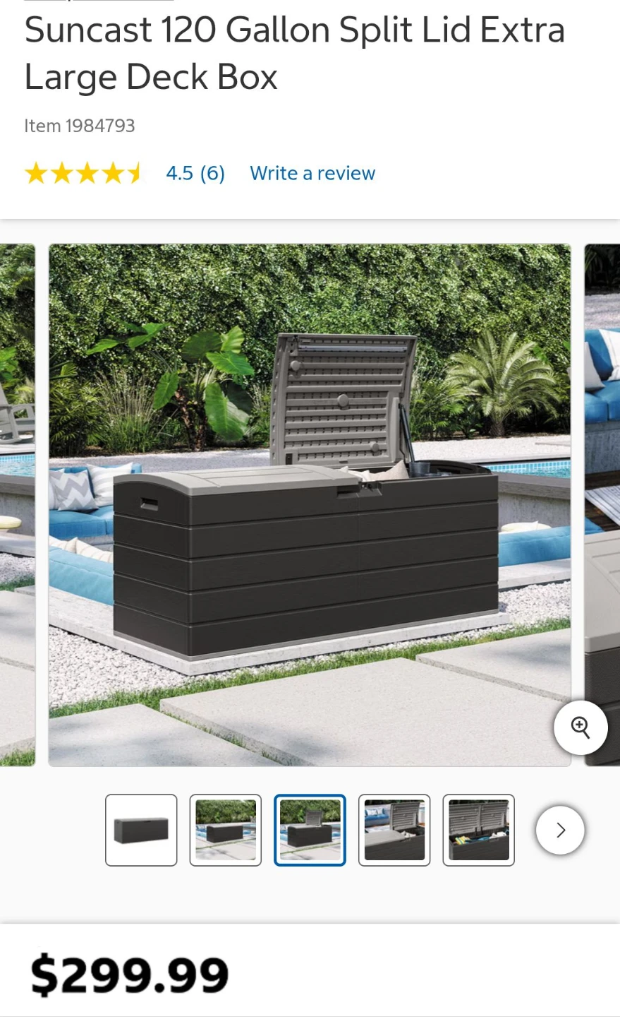 Suncast 120 Gallon Split Lid Deck Box - photo 2