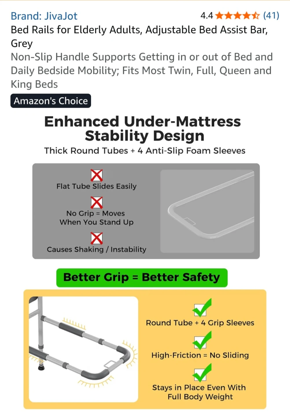 JivaJot Adjustable Bed Assist Bar - photo 3