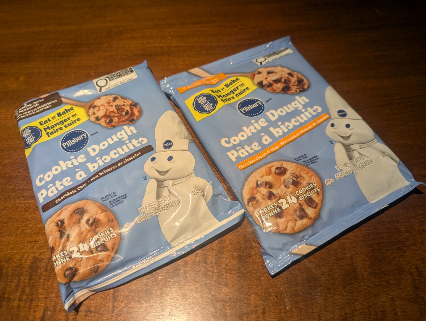 2 Packs Pillsbury Chocolate Chip Cookie Dough