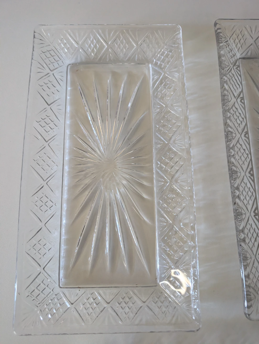 Set of 3 Vintage Pressed Glass Serving Trays - photo 4
