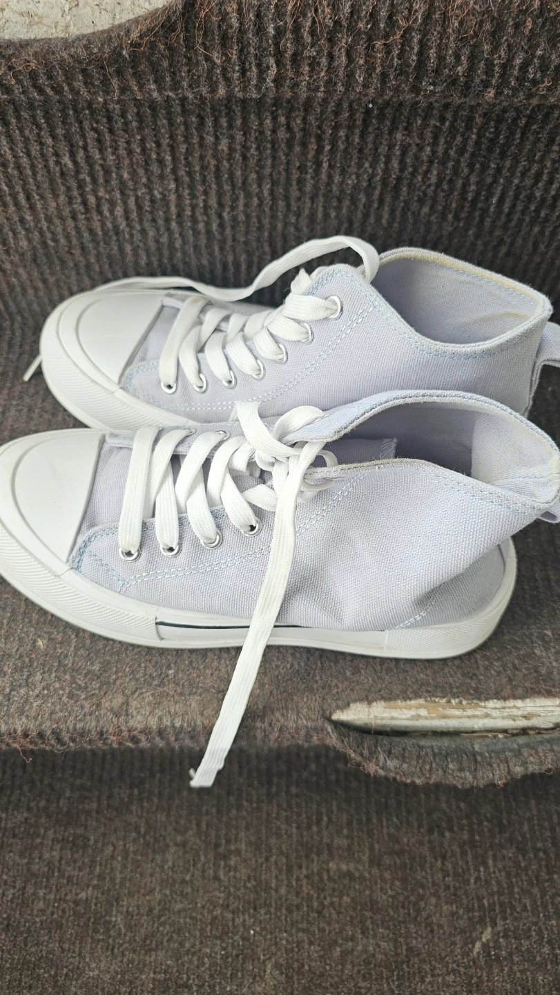Light Grey High-Top Sneakers Size 8 - photo 2