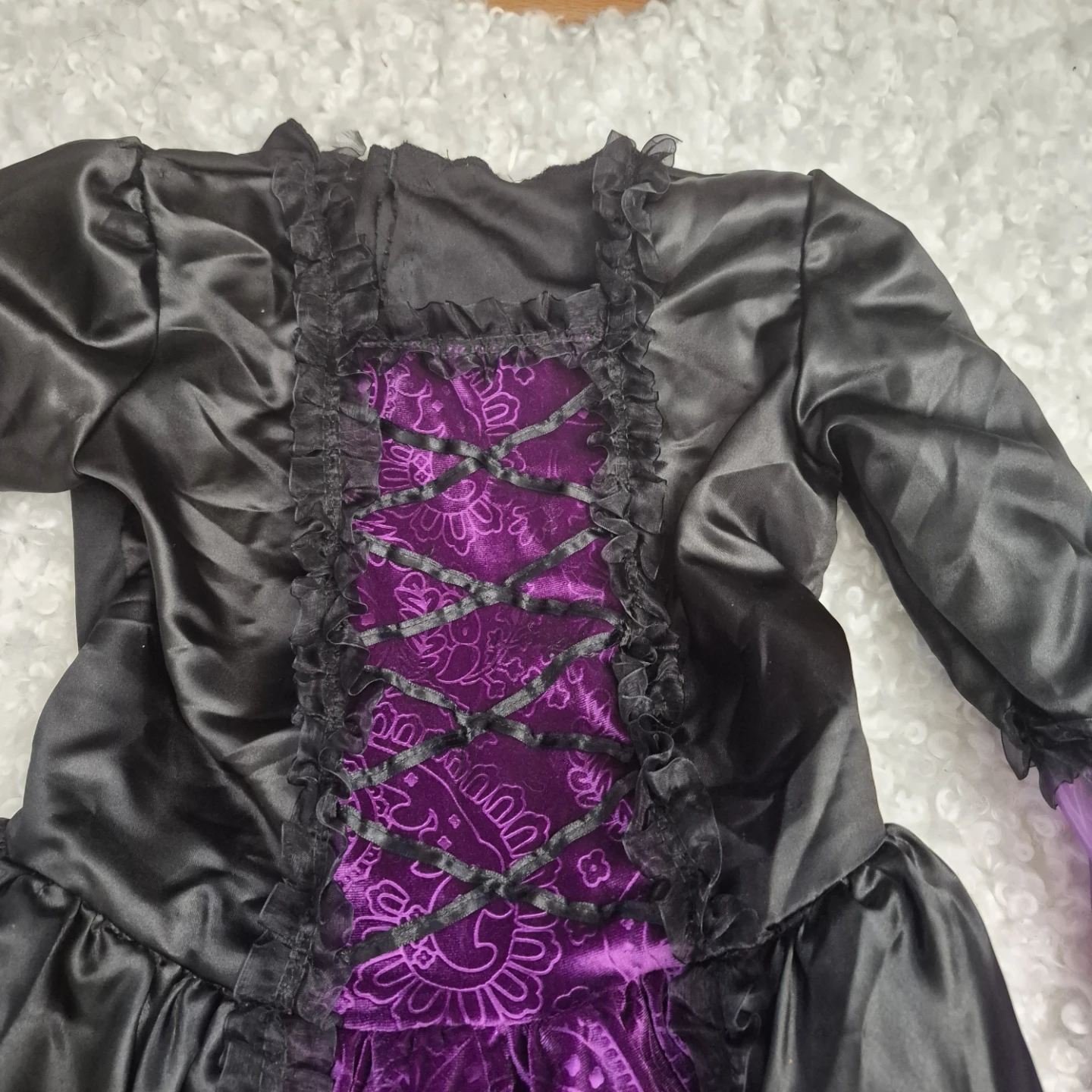 Witch Vampire Costume Dress & Hat Kids M L Halloween Cosplay - photo 5
