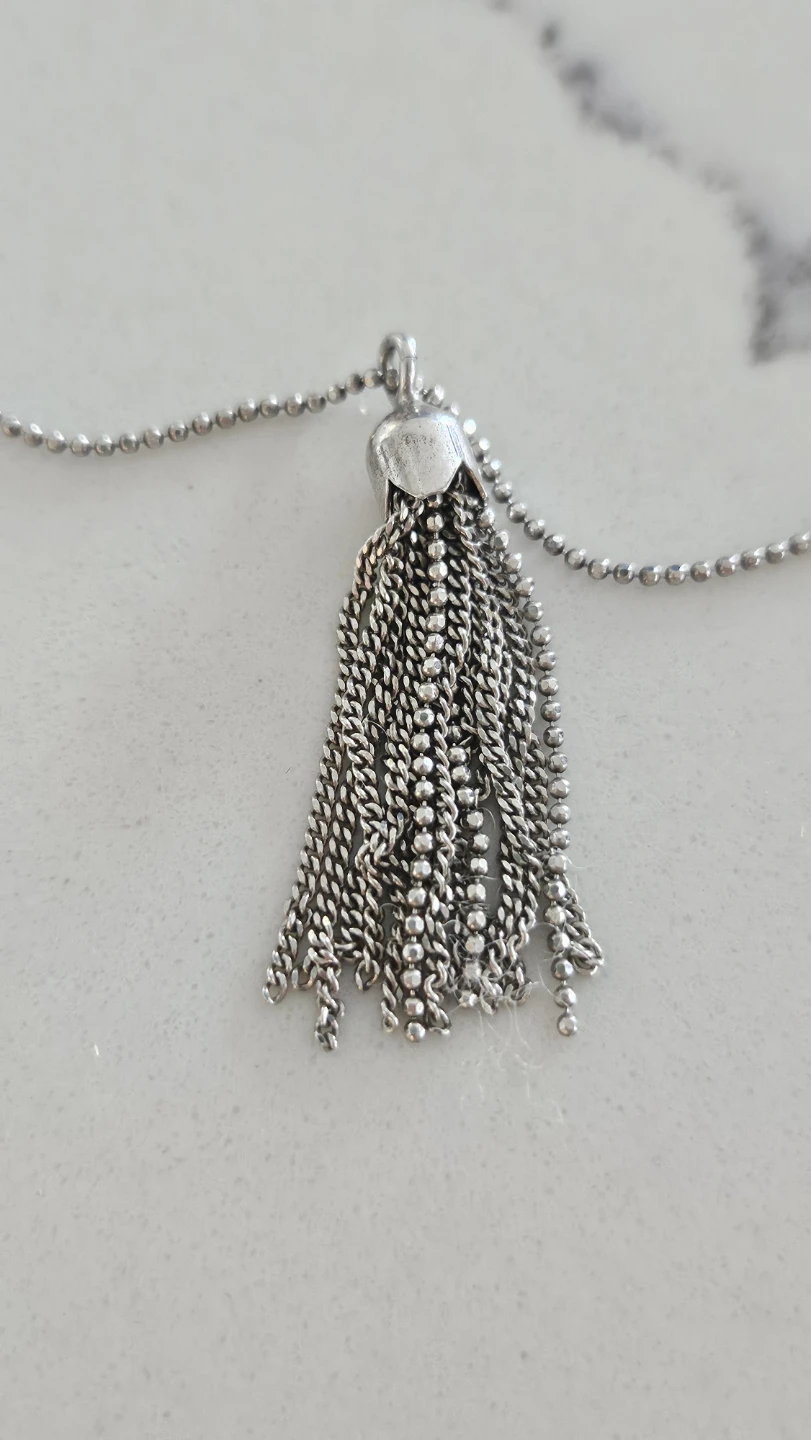 Quadema 925 Sterling Silver Tassel Necklace
