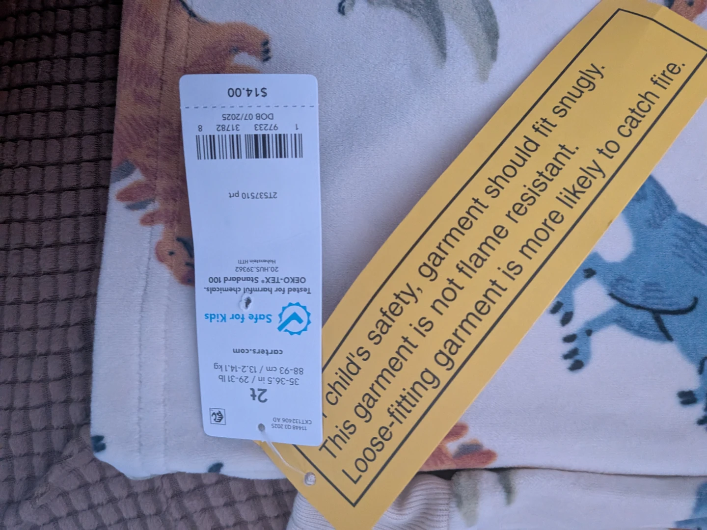 Carter's Dinosaur Print Pajama Top Size 2T - photo 2