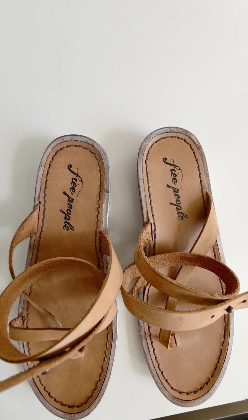 Free People Leather Sandals Tan - photo 4