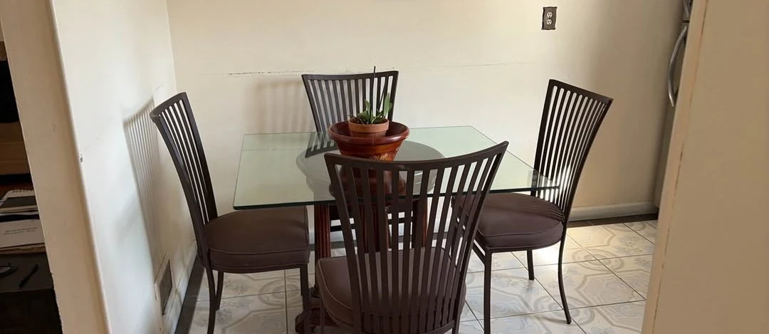 Free Glass Top Dining Table with Four Chairs delivery availabe - photo 3