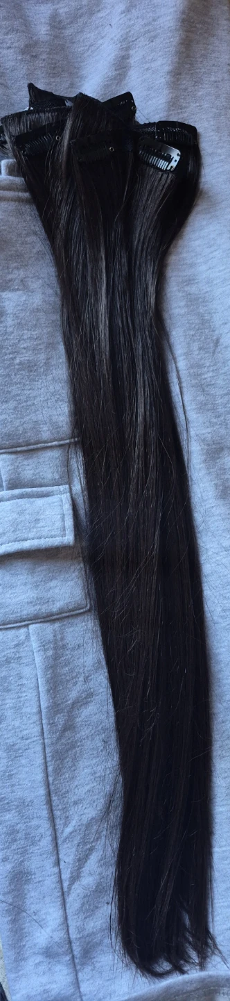 Dark brown clip-in hair extensions
