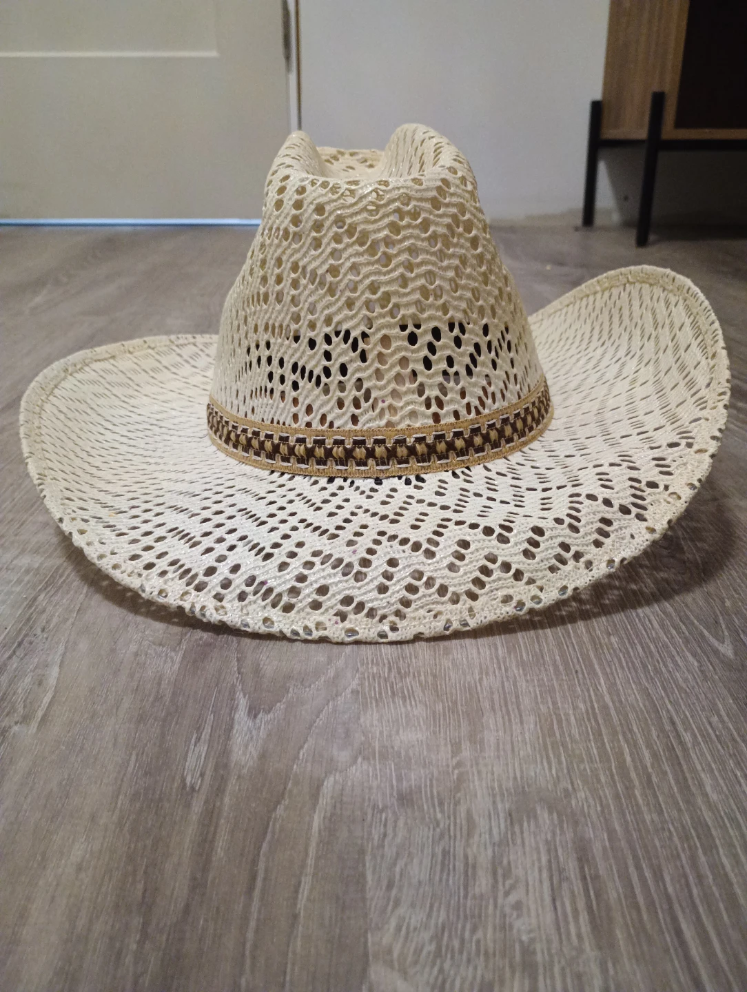 Straw Cowboy Hat Size 7 3/8 - photo 3