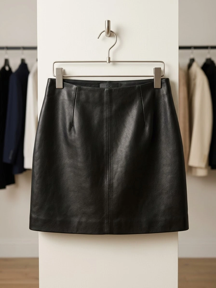 H&M Divided Black Faux Leather Mini Skirt