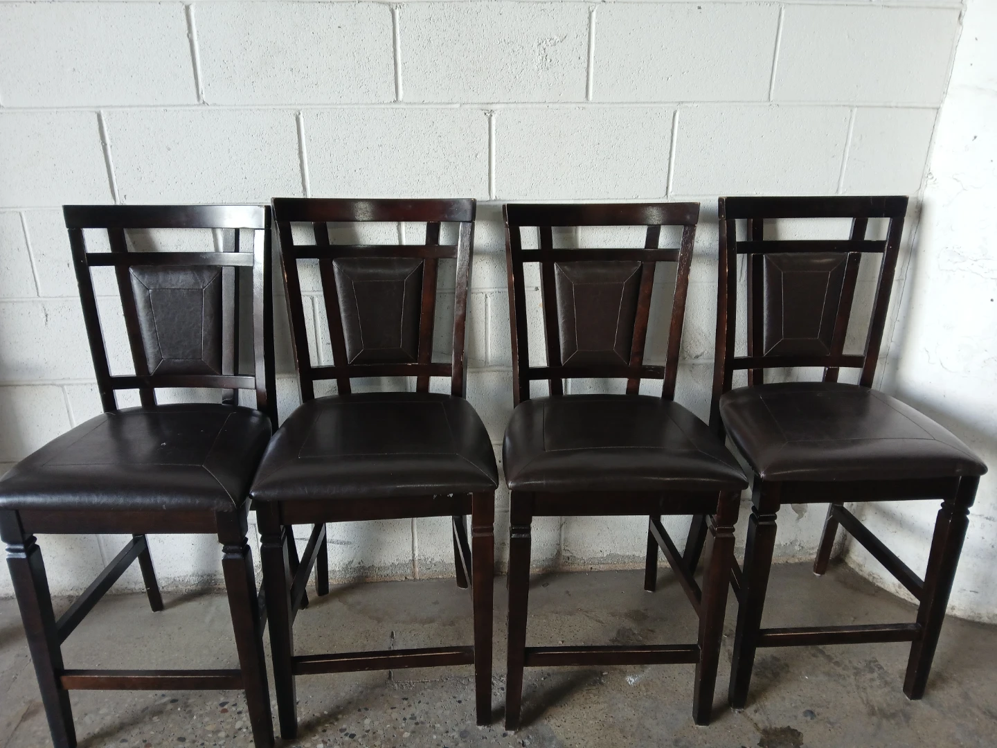 6 chears and a bench tall no table - photo 2