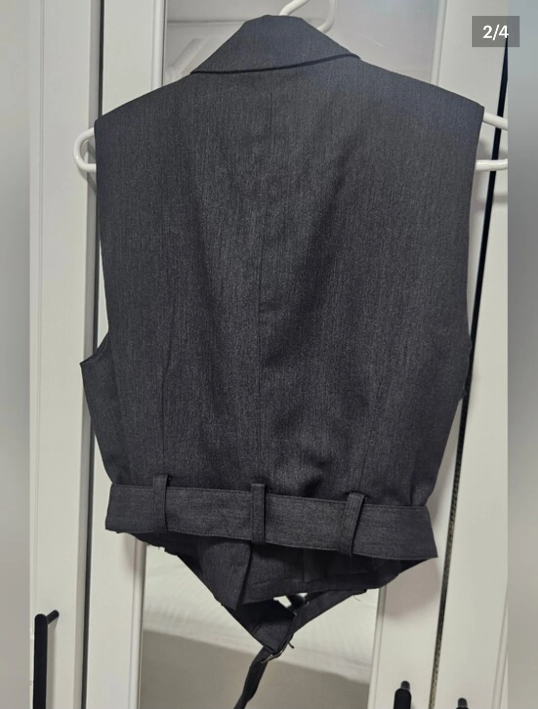 Noisy May Dark Gray Sleeveless Tailored Blazer Vest M - photo 2
