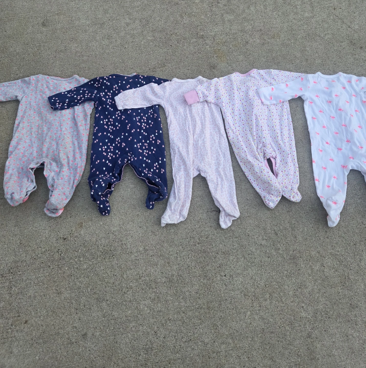 Set of 5 Baby Footie Pajamas