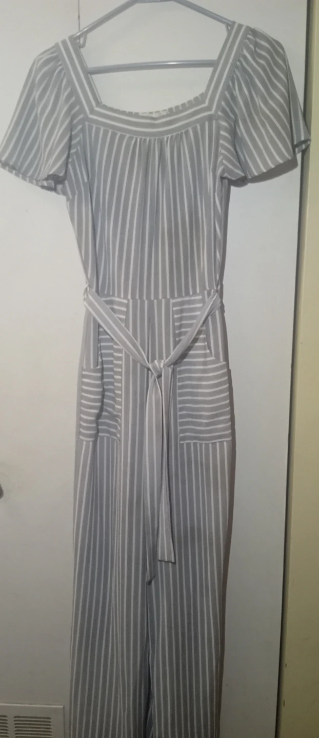 Monteau Los Angeles Striped Jumpsuit Size S
