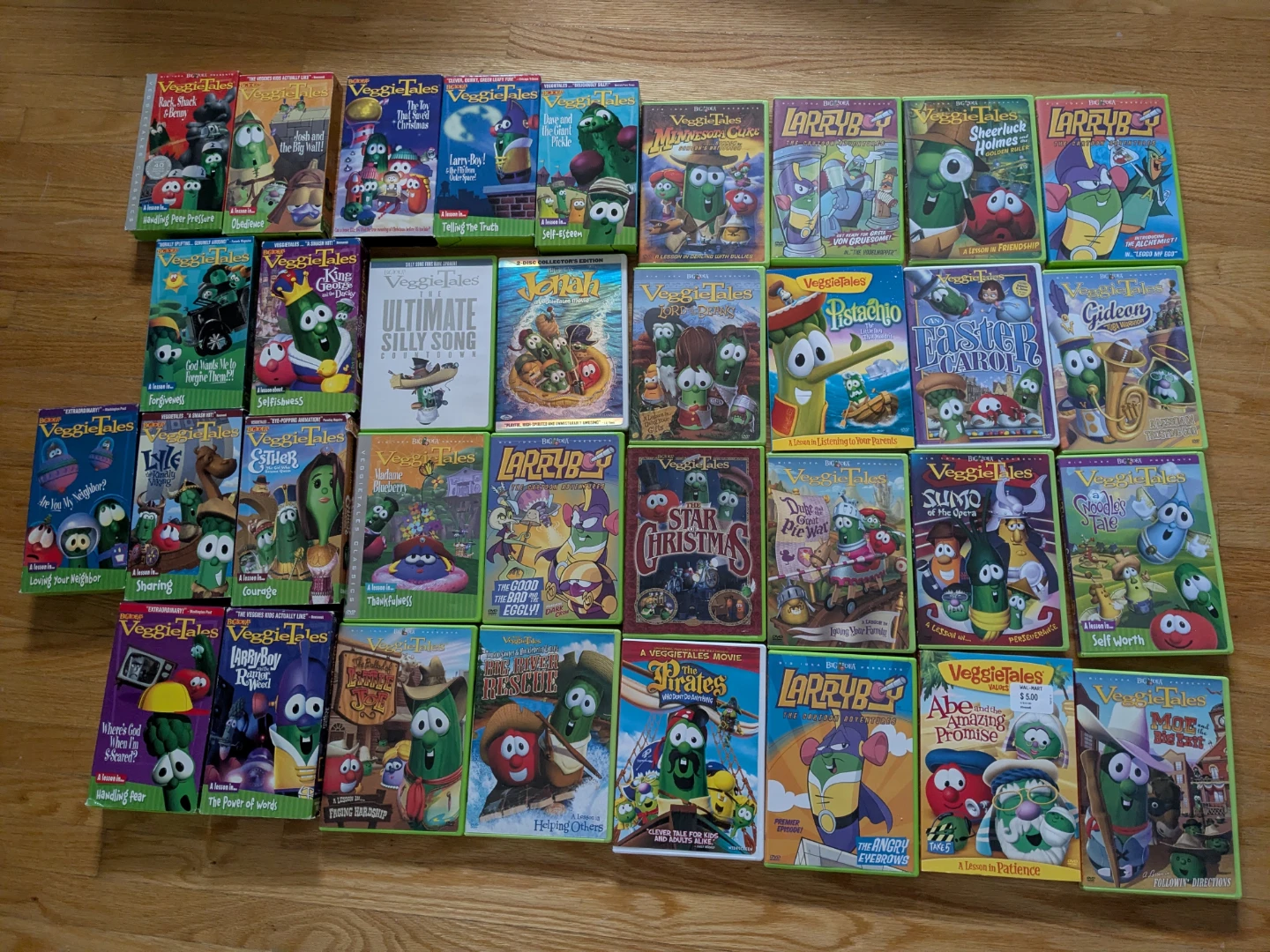 Large Collection of Veggie Tales DVDs and VHS