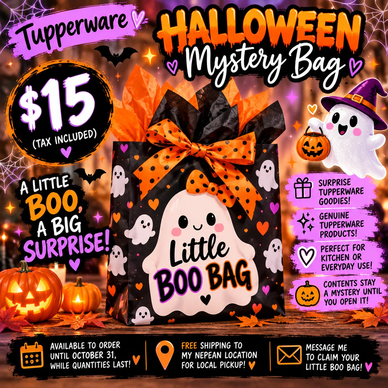 🎃 Tupperware Halloween Mystery Bag | Little Boo | $15