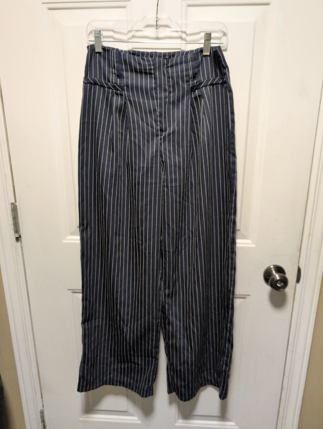SHEIN Navy Pinstripe Trousers