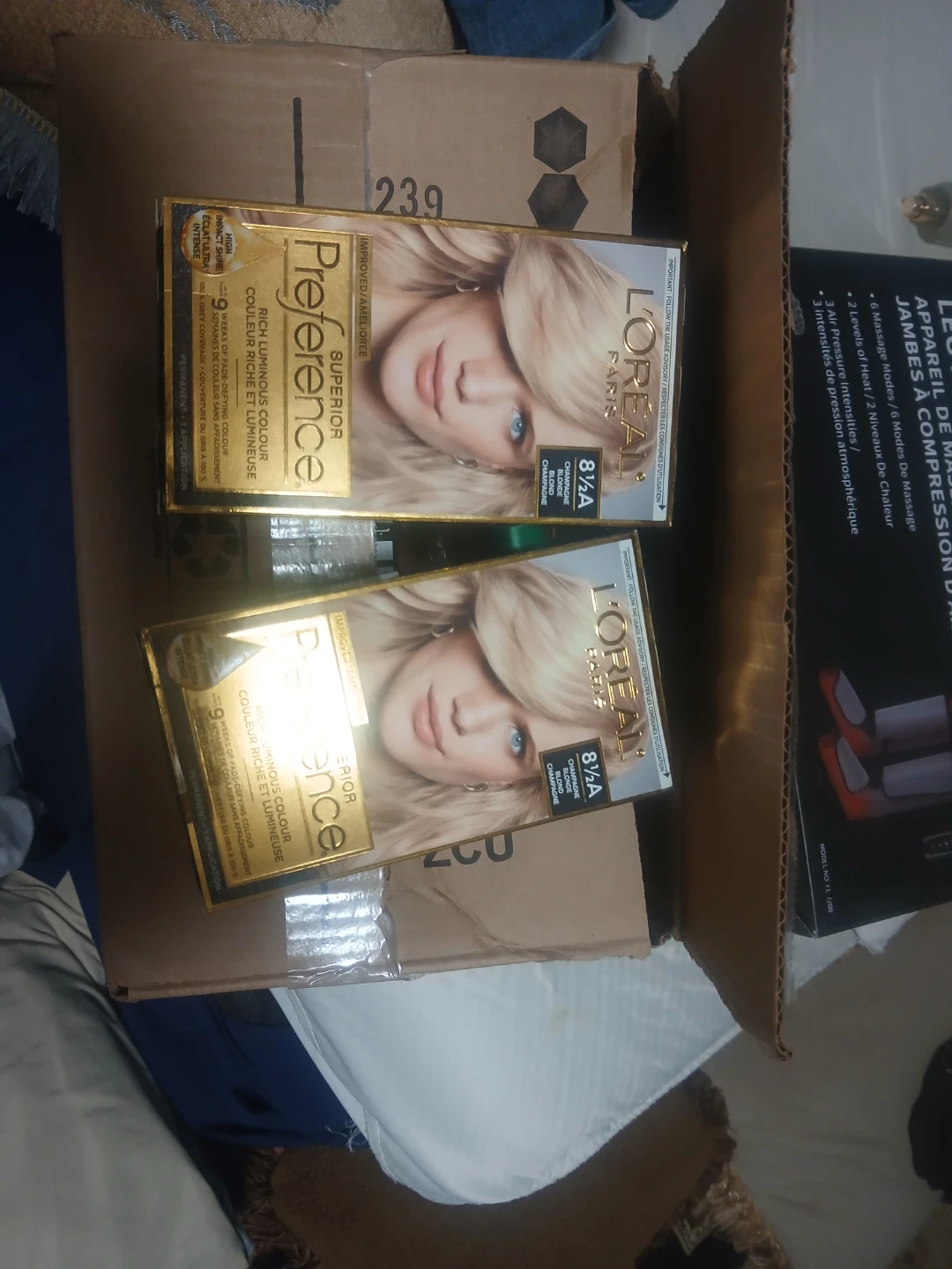 Two L'Oreal Superior Preference 8 1/2A Hair Colour Boxes