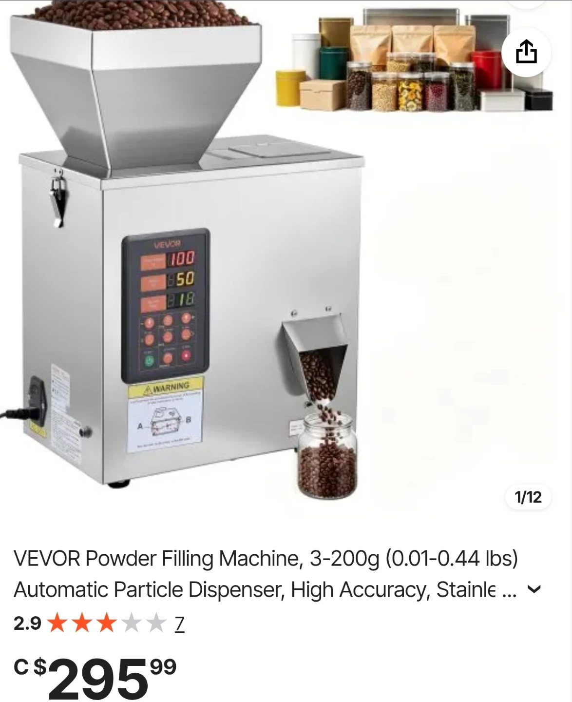 VEVOR Automatic Powder and Particle Filling Machine
