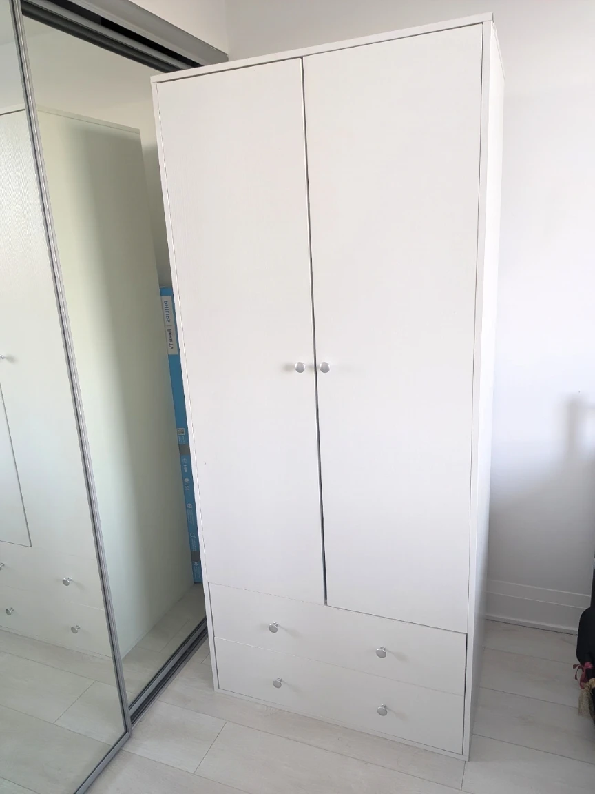 Move out sale: White Wardrobe with Two Drawers
