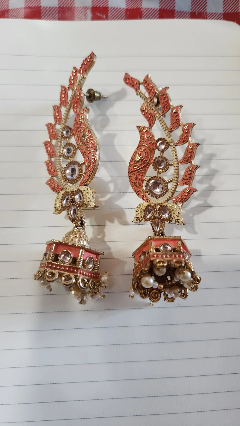 Peacock Design Jhumka Earrings - photo 3