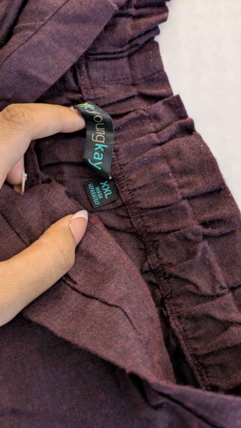 Youngkay Dark Purple Belted Pants - photo 3
