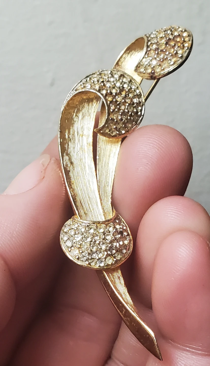 Gold Tone Necklace with Rhinestones - photo 3