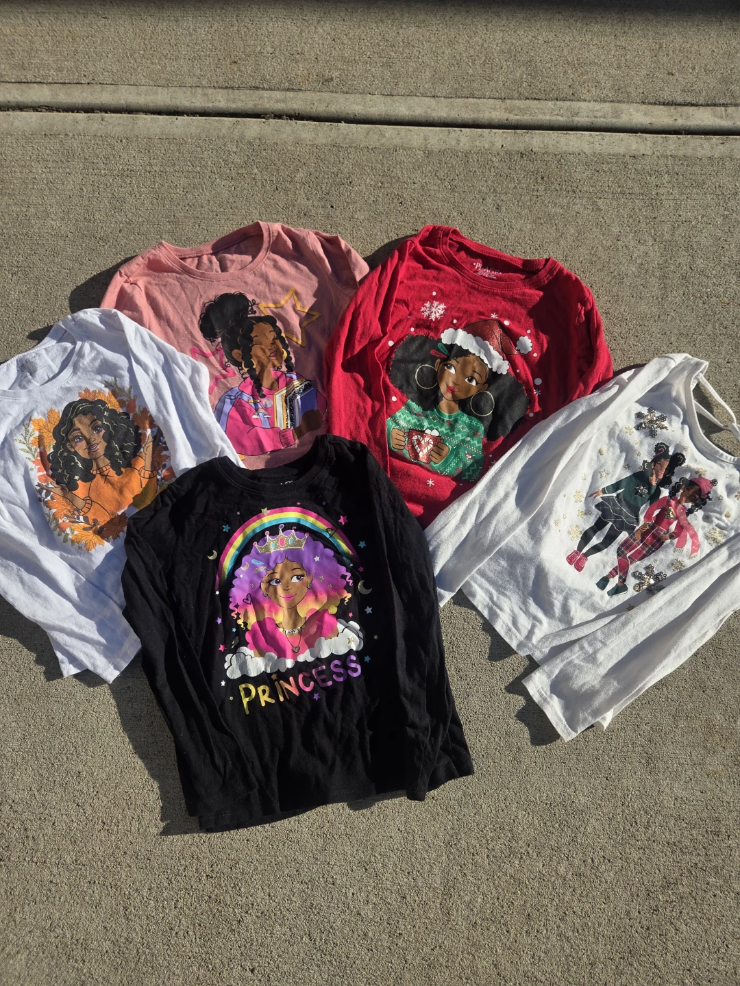 Lot of 5 The Children's Place Graphic Long Sleeve Shirts