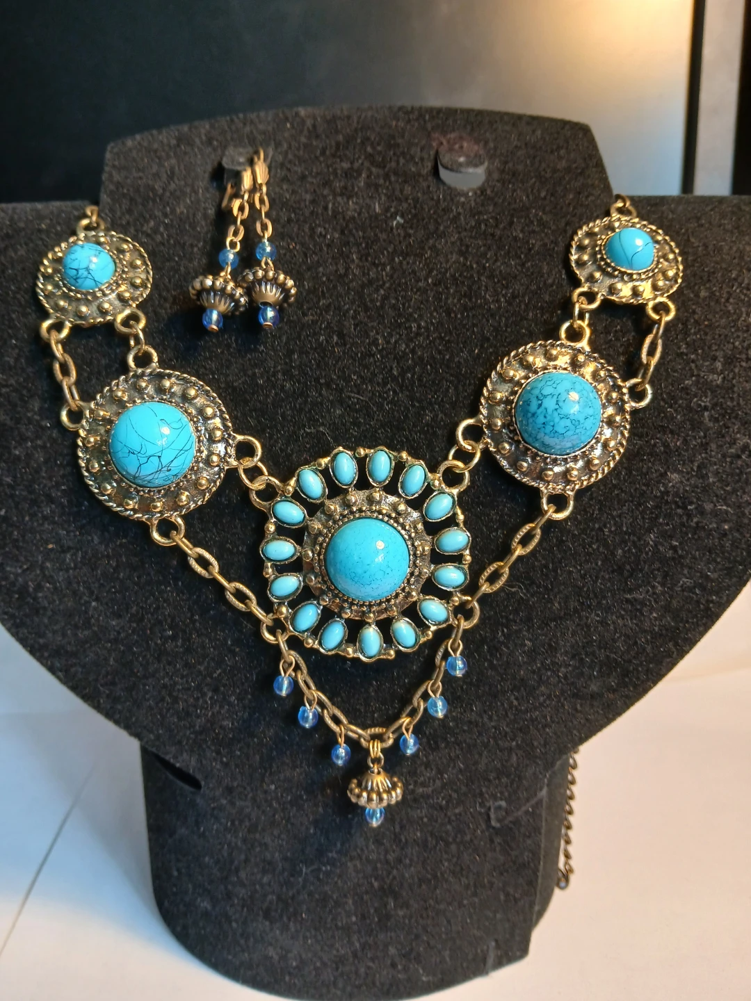 Turquoise Style Necklace and Earring Set - photo 2