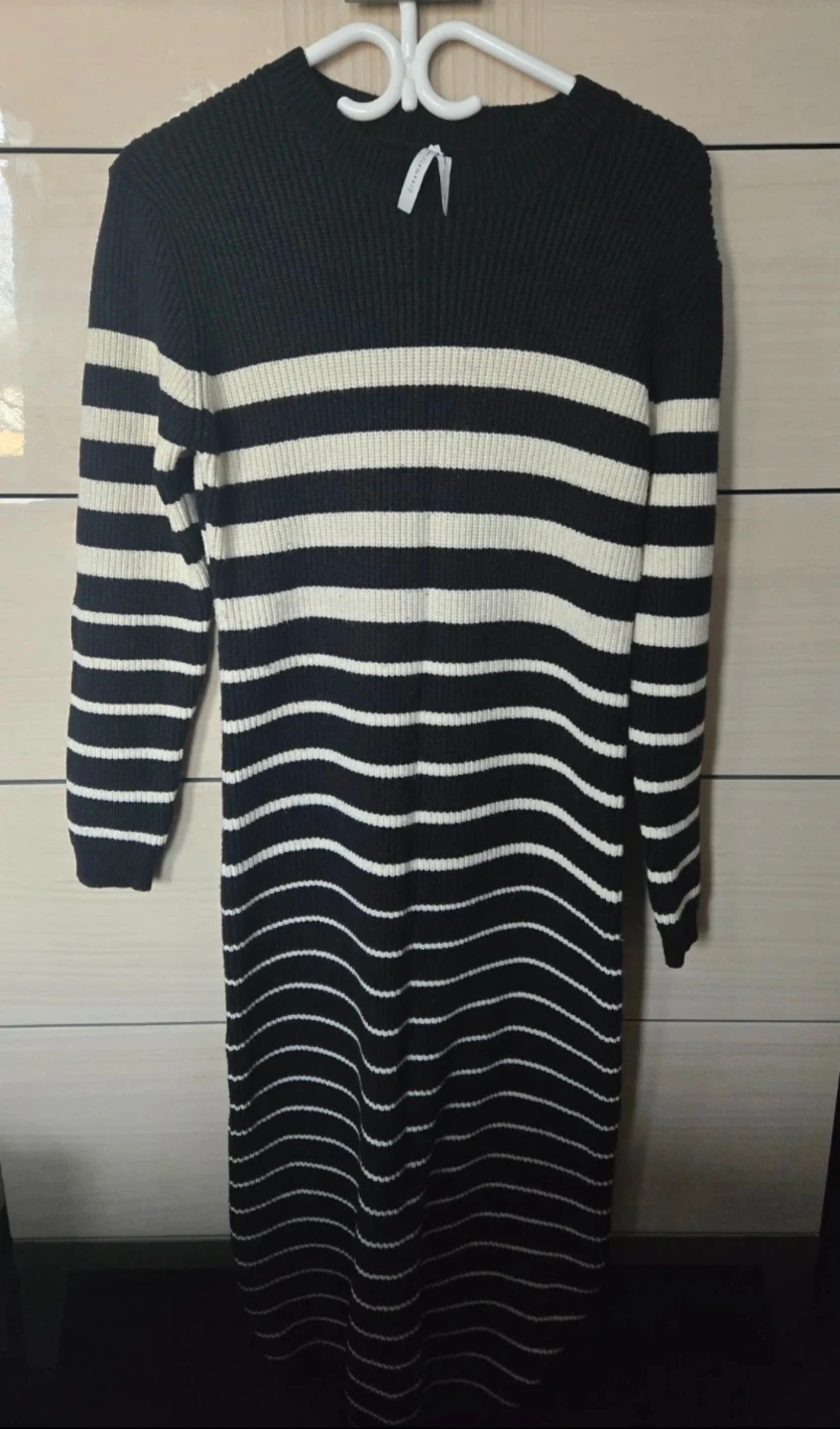 Striped Knit Midi Dress