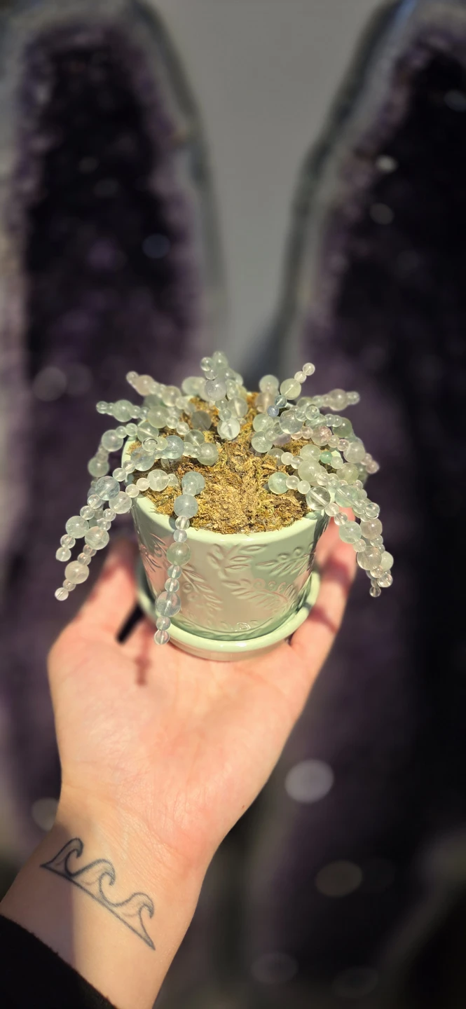 Fluorite Crystal Bead String of Pearls Plant Decor - photo 3
