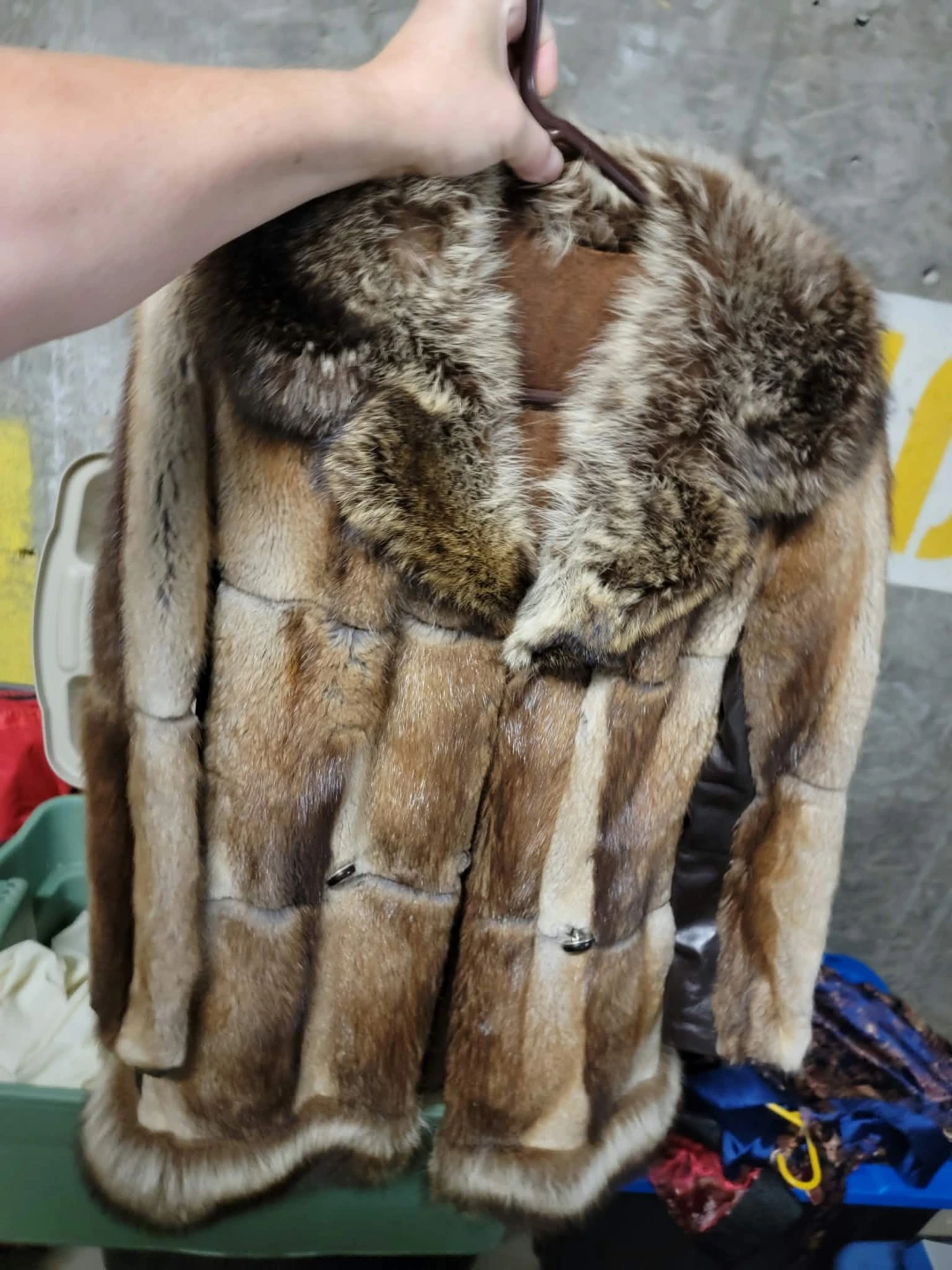 Vintage Real Rabbit with Fox Collar Coat