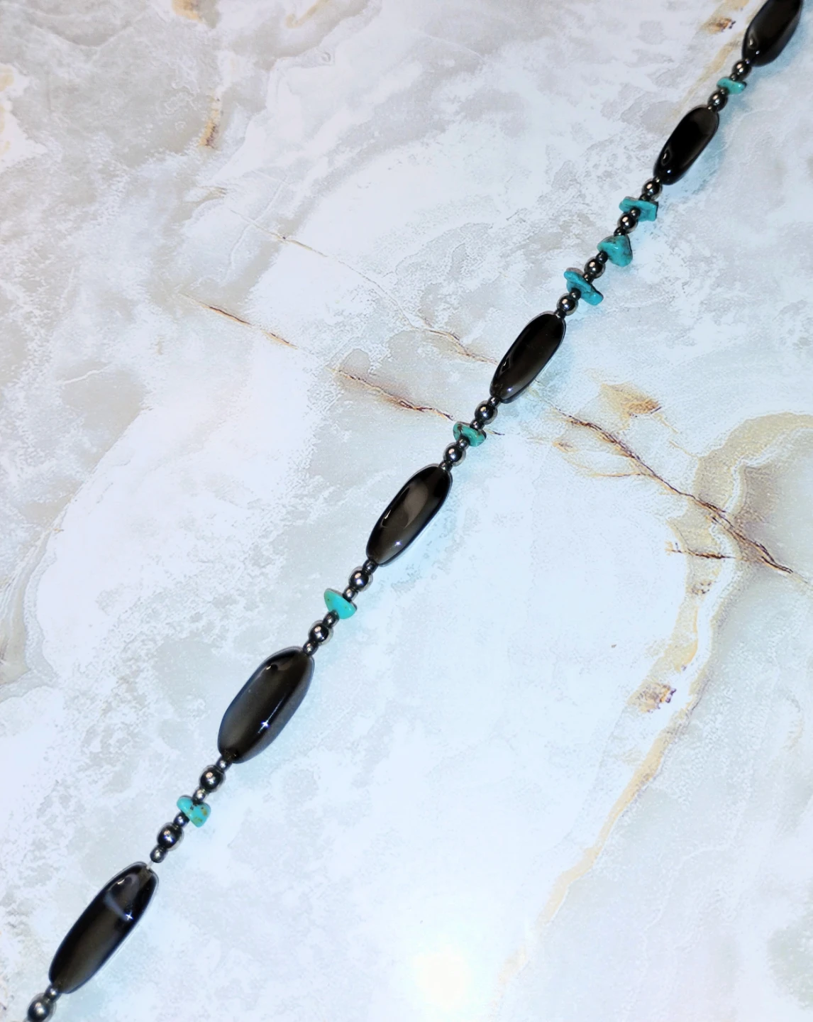 GENUINE TURQUISE AND POLISHED GEMSTONE NECKLACE - photo 3