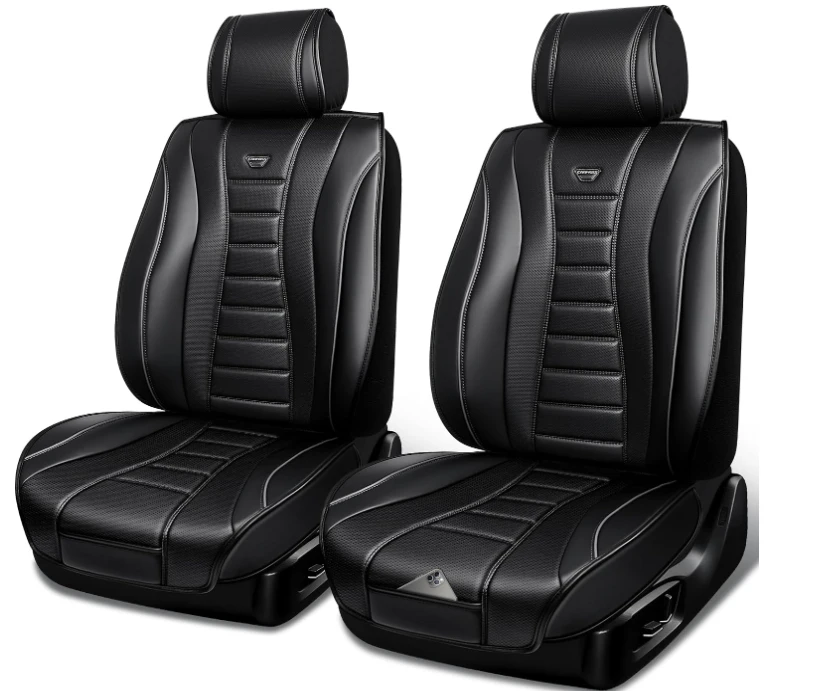 CAR PASS Universal Fit Leather Seat Covers - Black - photo 4