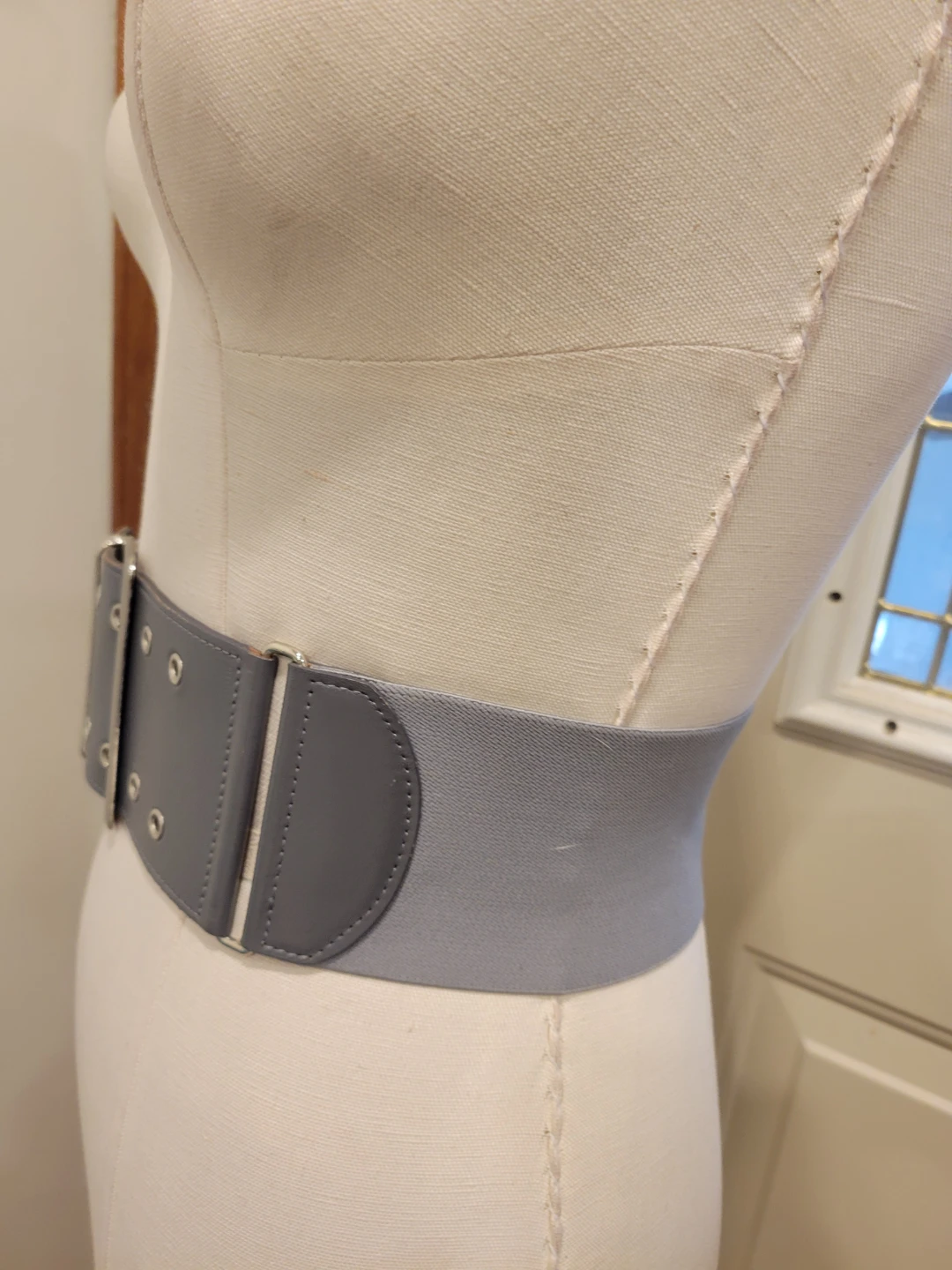 Grey Wide Elastic Waist Belt - photo 4