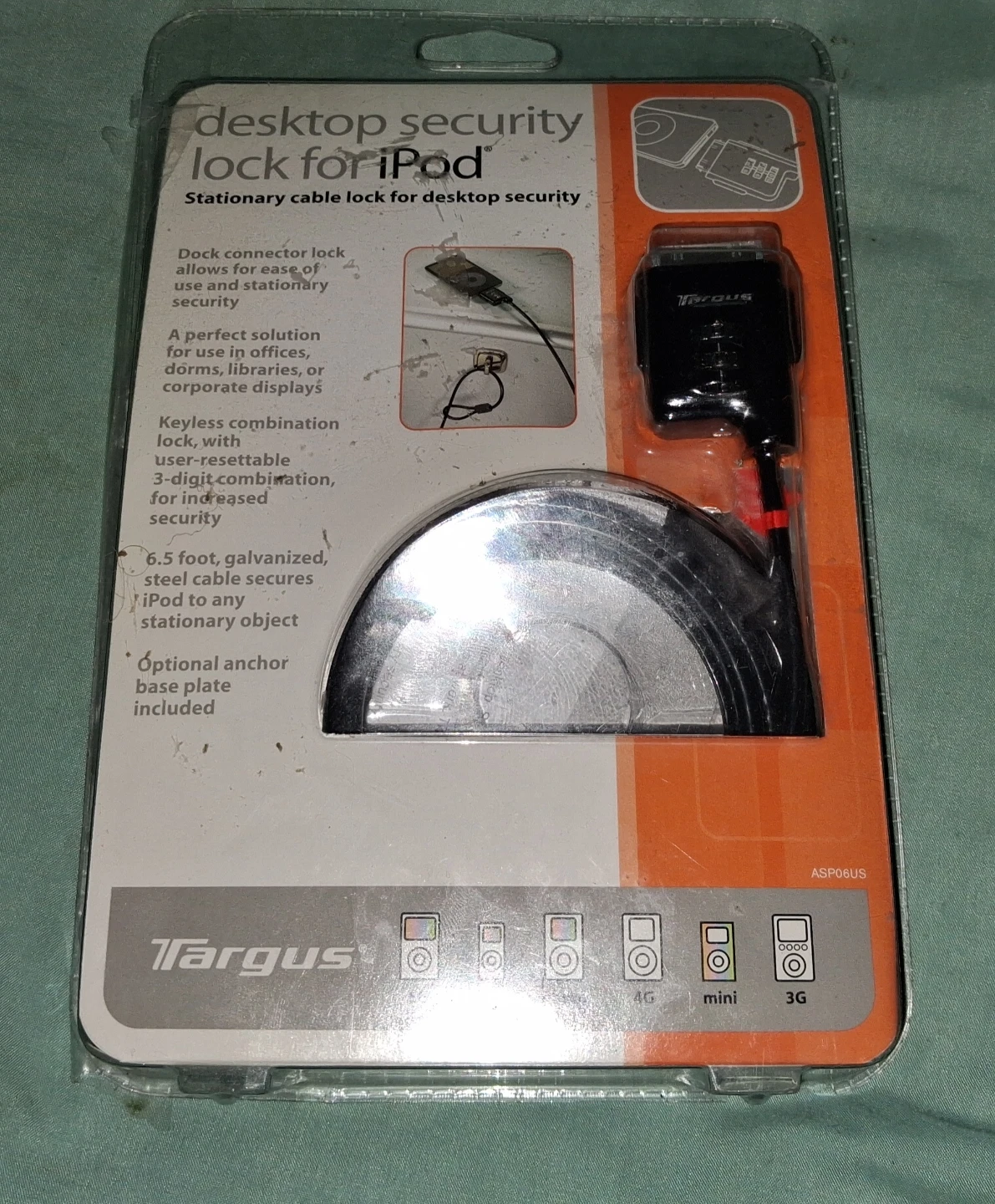 Targus Security Lock for iPOD Apple Desktop Keyless Combination