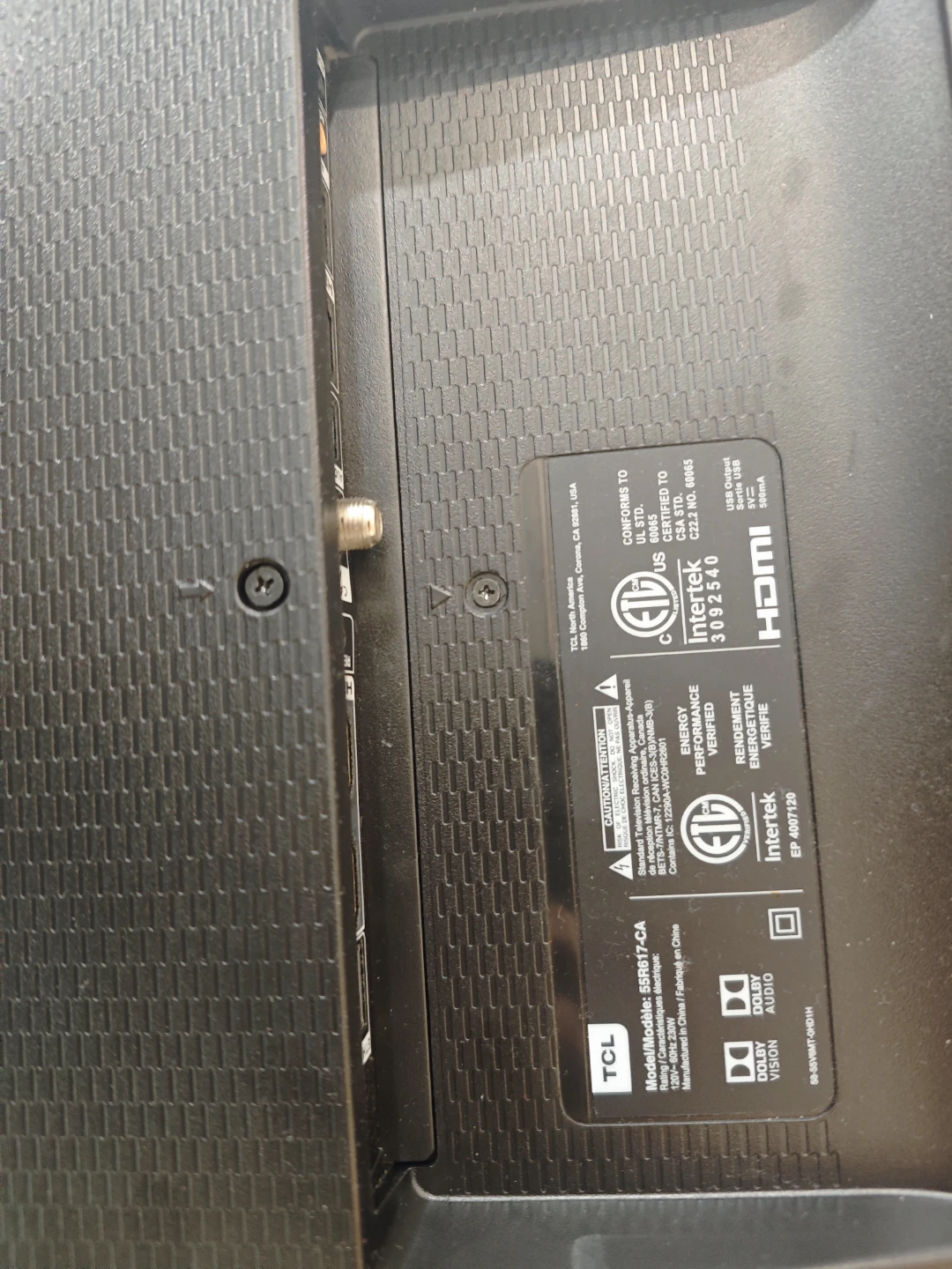 For parts or repair. TCL 55R617-CA 55-inch 4K TV - photo 4