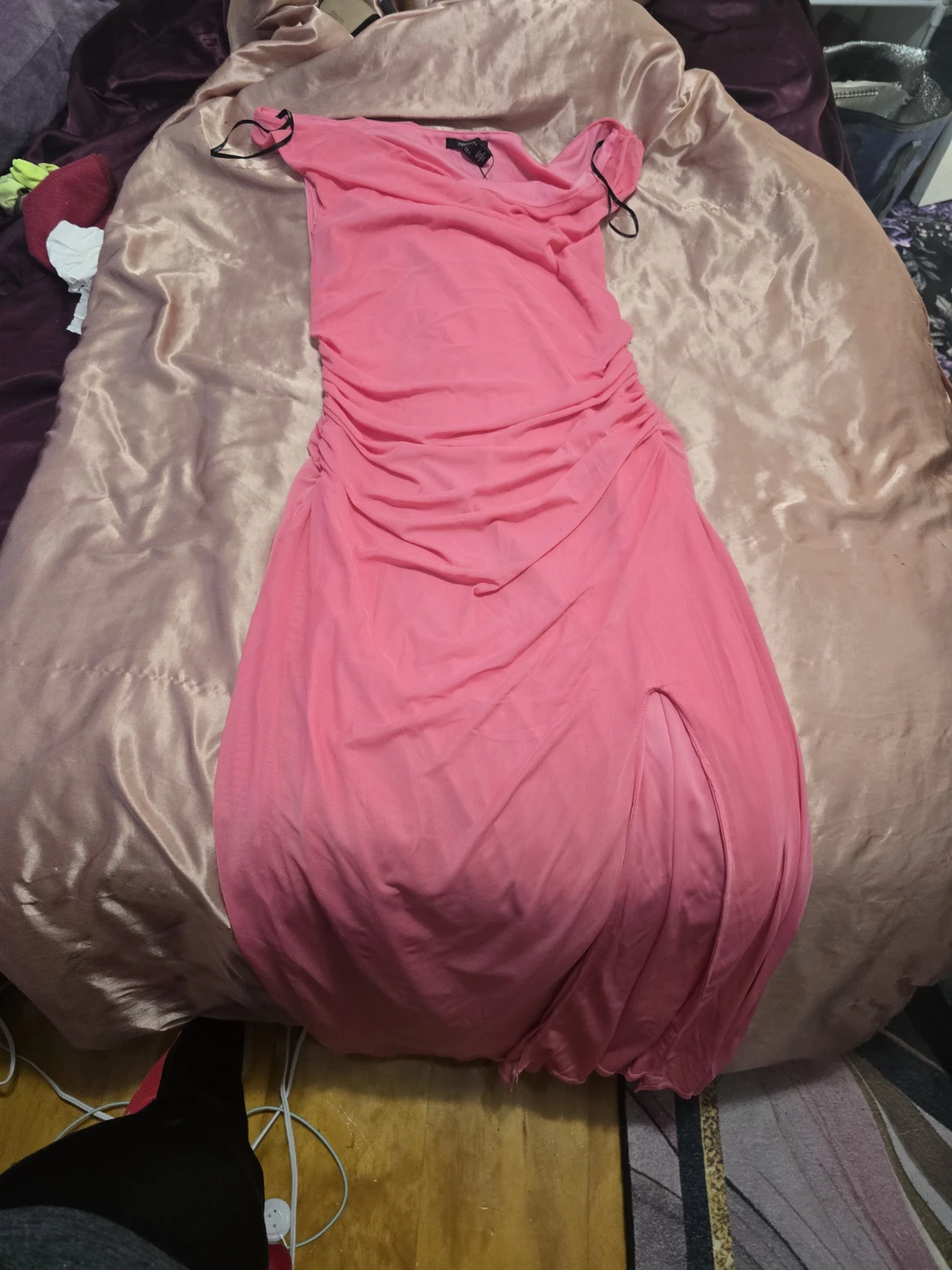 Forever 21 Pink Ruched Maxi Dress