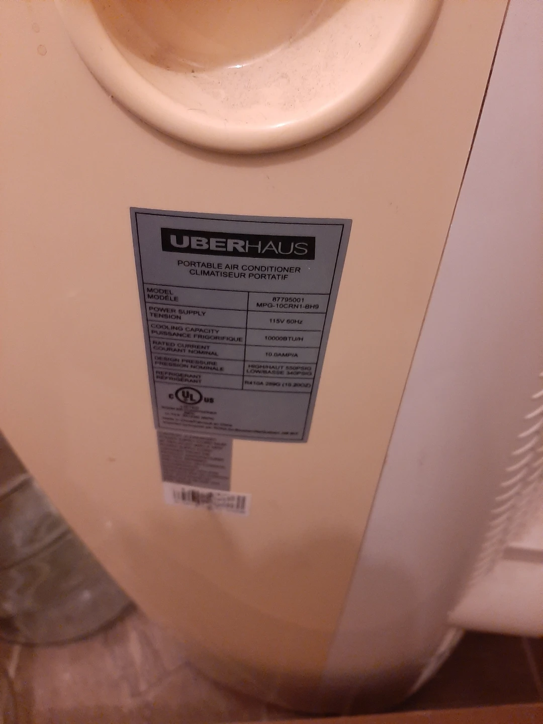 Uberhaus Portable Air Conditioner 10,000 BTU - photo 2