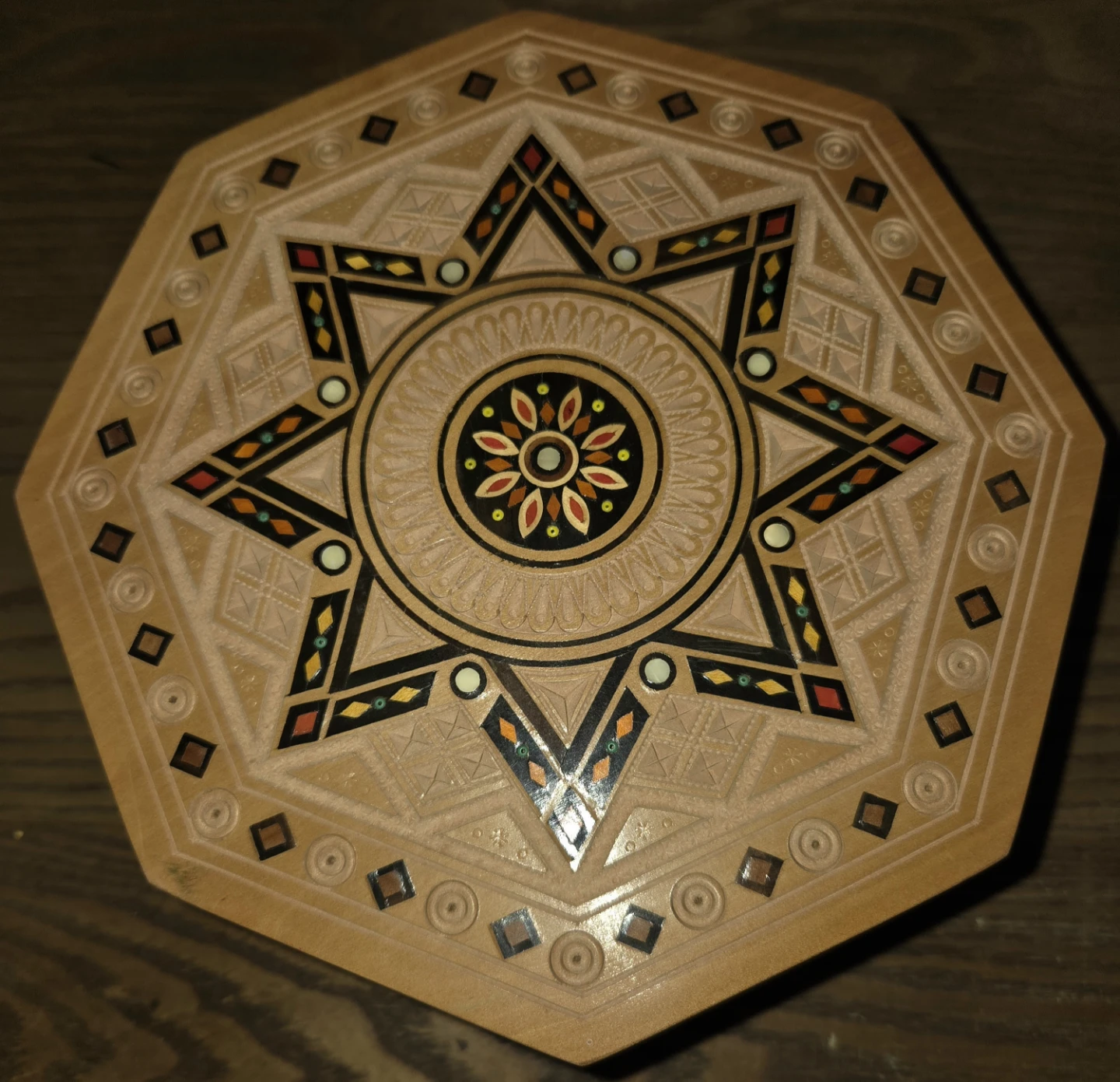 Vintage 1977 Ukrainian inland Wooden Decorative Box