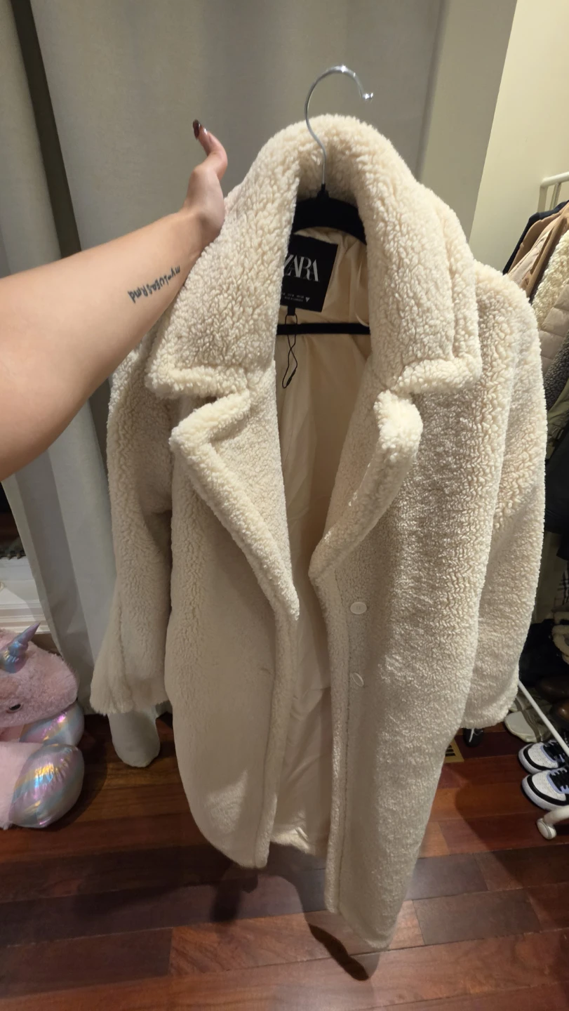 Zara Cream Teddy Coat