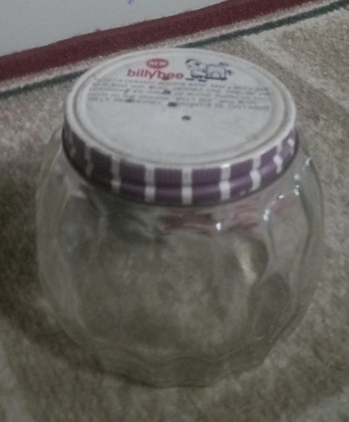 Billy Bee empty glass honey jar