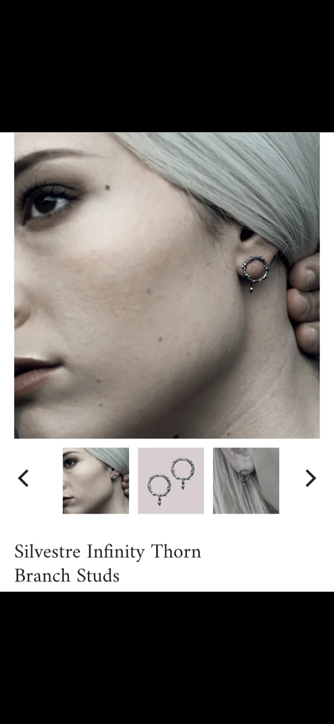 Sterling Silver 925 Silvestre Infinity Thorn Branch Studs