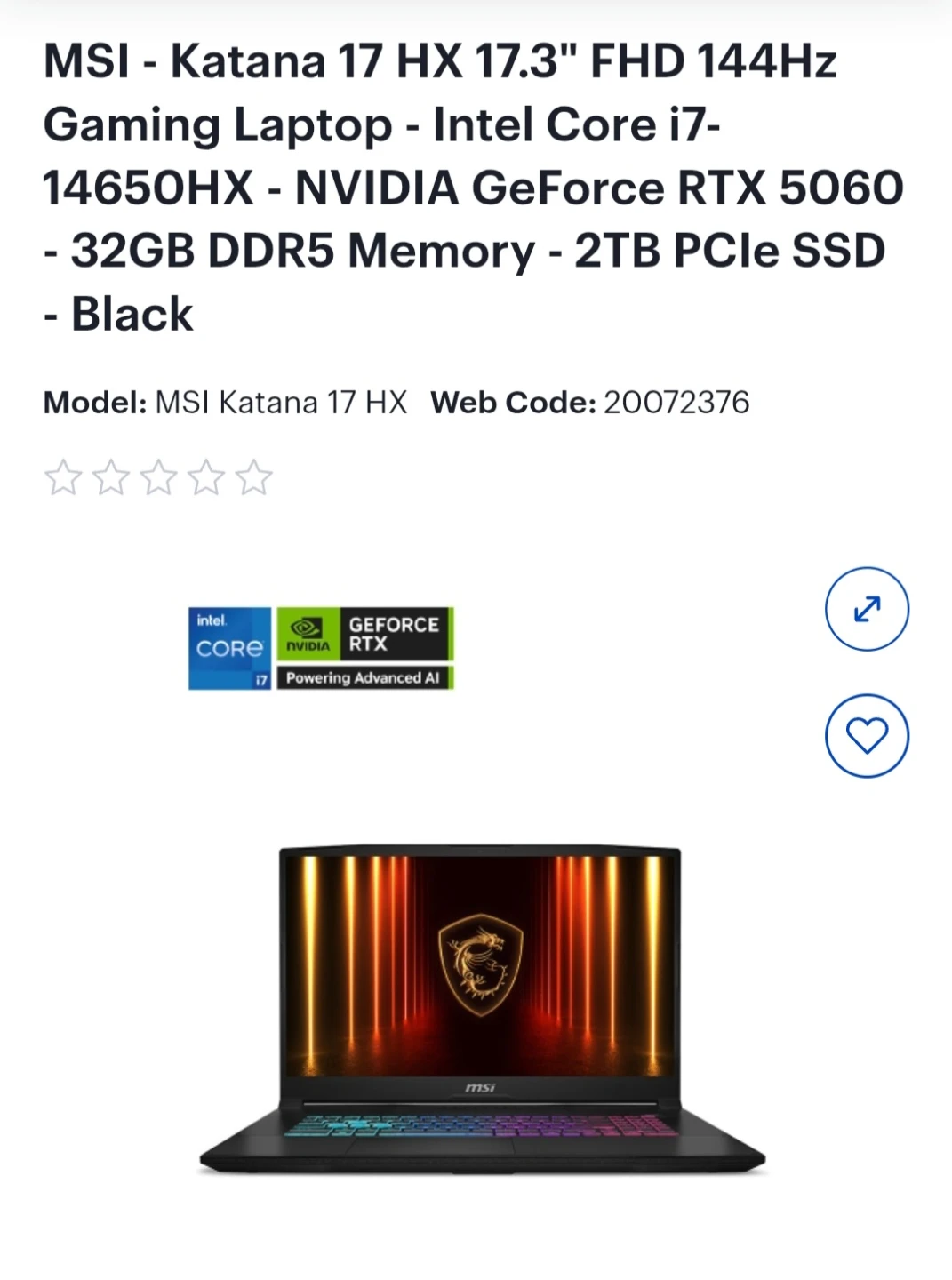 MSI Katana 17 HX  32GB RAM  2TB SSD