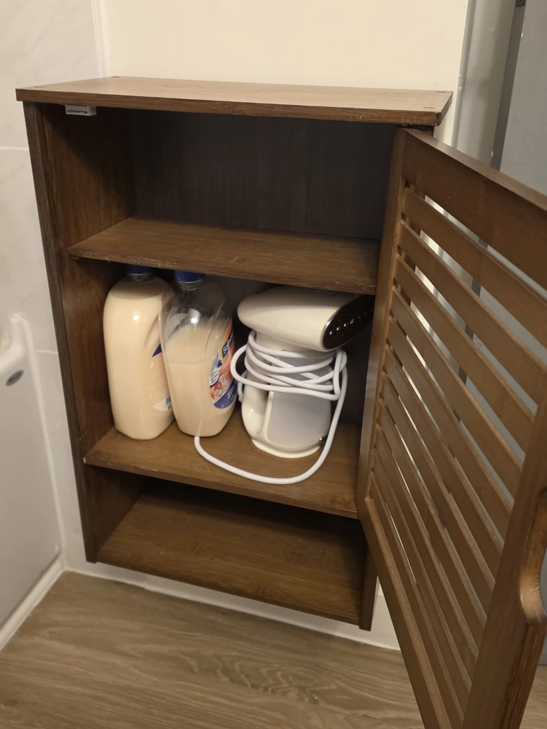 Bamboo wall-mount bathroom cabinet