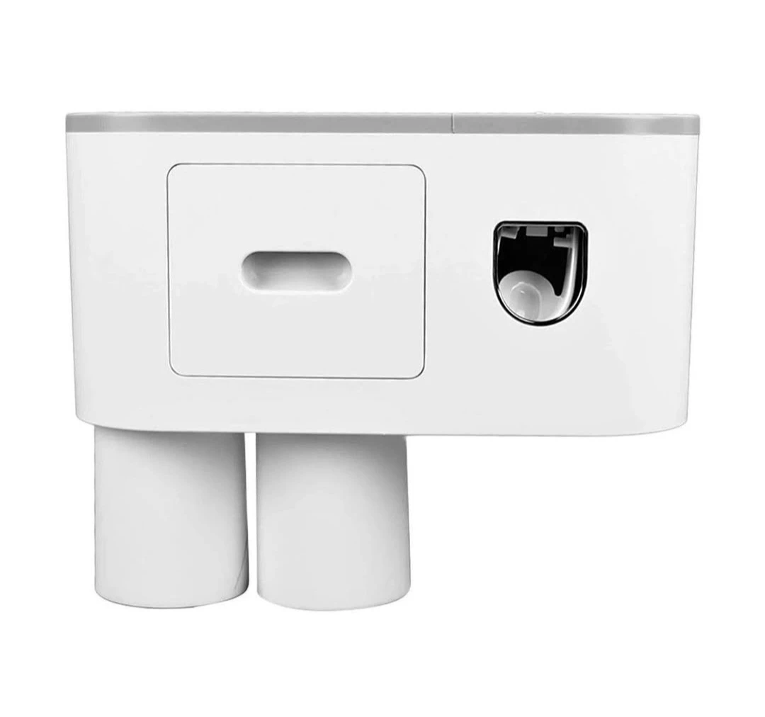 Wall Mounted Toothbrush Holder with Toothpaste Dispenser