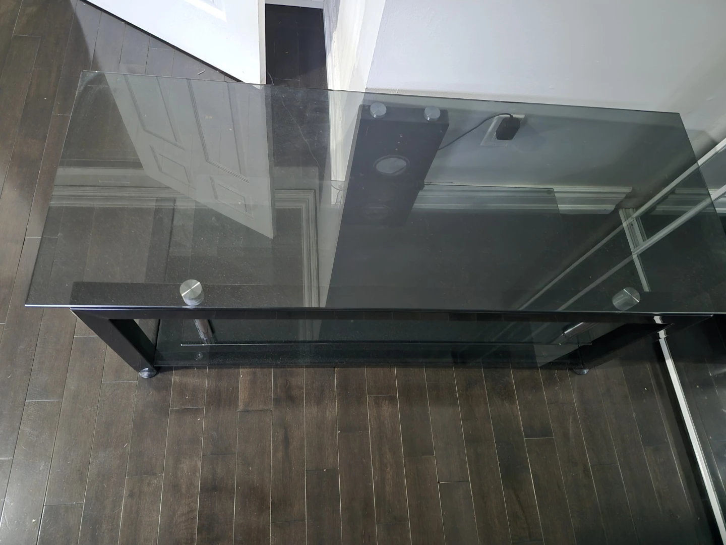 Modern Black Glass TV Stand - photo 3
